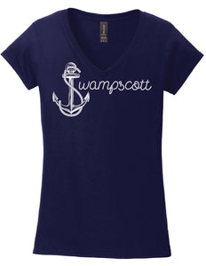 64V00L MT Town S Anchor Softstyle Wmn's V-Neck Tee
